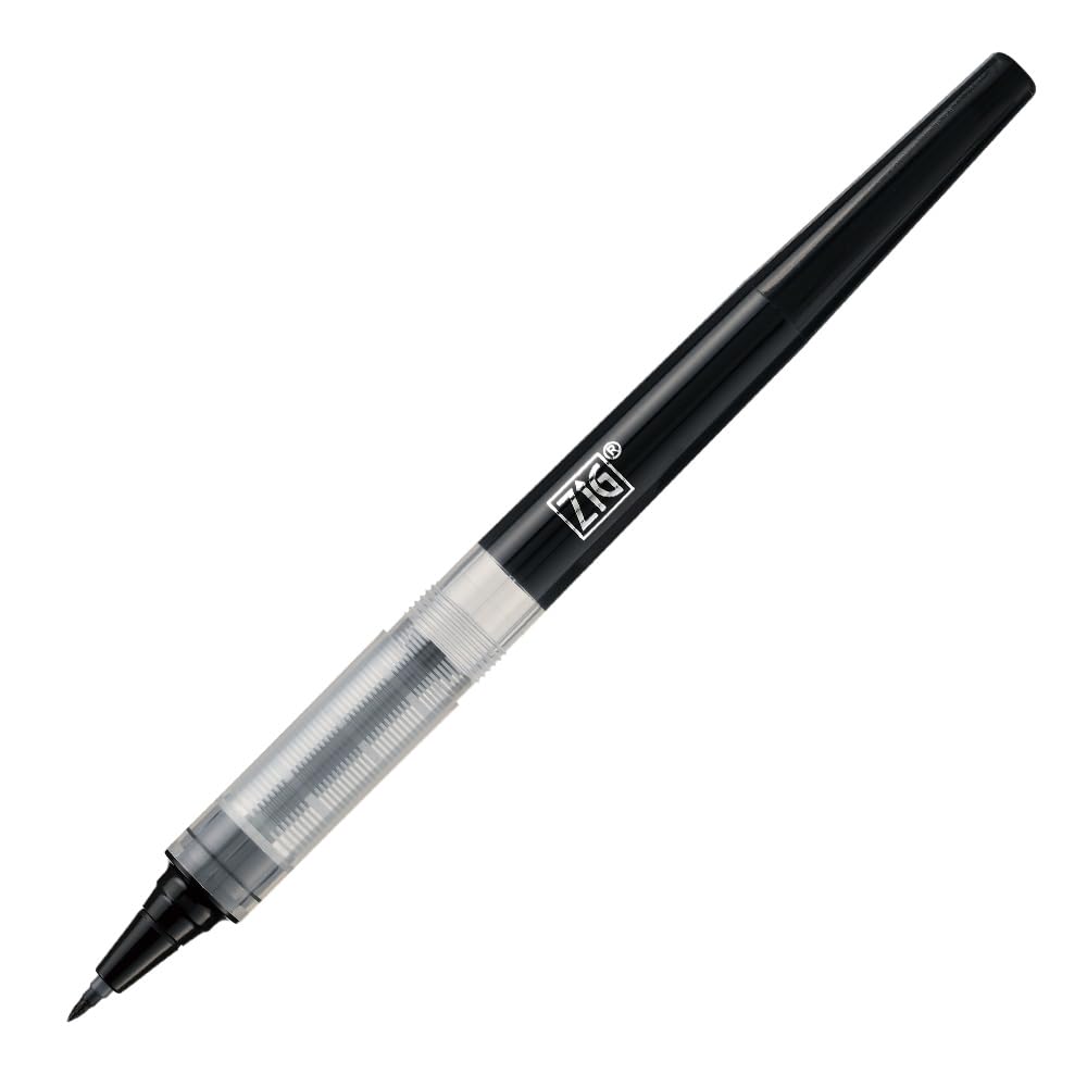 Kuretake Zig Letter Pen COCOIRO Black Replacement Cartridge for Ink with Flexible Brush Made in Refill, Ink, Pen, Extra-Fine Tip, Japan. чёрный