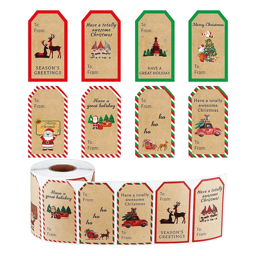 300 Stickers Roll Pack Christmas Holiday Decoration Gift Series Self Adhesive Stickers And Labels