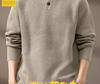 Men's High-End Retro Henley Knit Sweater - Autumn Trendy Loose Fit