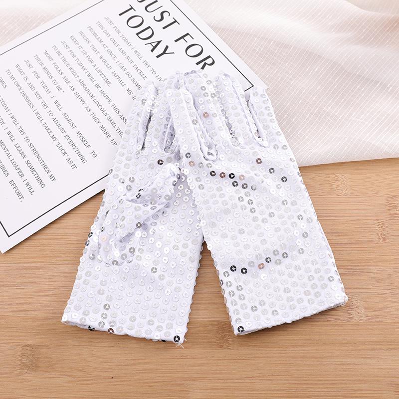 Glitter Sequin Performance Gloves for Men and Women - Adult Dance Stage Gloves