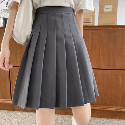 Women's High Waist Half Skirt JK Skirt Wide Casual Pleated Skirt