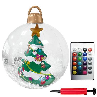 Globuri gonflabile de Crăciun de 24 de inci Ornamente de Crăciun de Anul Nou cu lumini PVC Mingi gonflabile de Crăciun Decor de vacanță