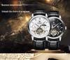 Relógio Masculino Automático Luminoso à Prova d'Água com Pulseira de Couro - Design Sol Lua Estrelas