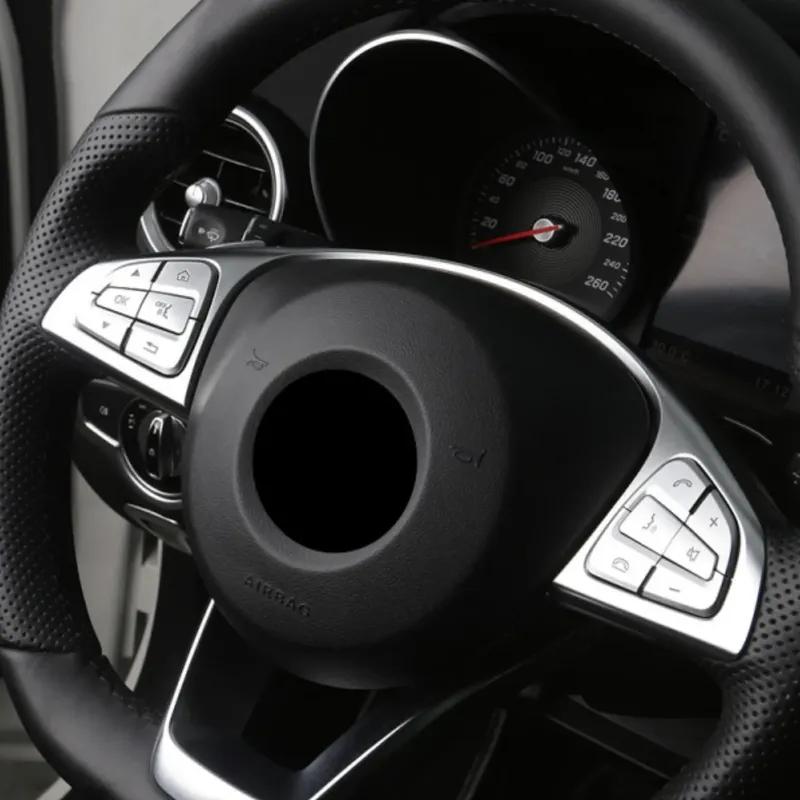 Bilrattknappskydd Dekaler Trim Passar För Mercedes Benz C W205 GLC X253 V-klass Vito W447 Biltillbehör