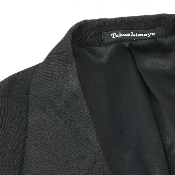 80s Japan Vintage Takashimaya Tailored Jacket Half Lining Men I AB2 B096 Black Coat Jacket Jumper(USED)