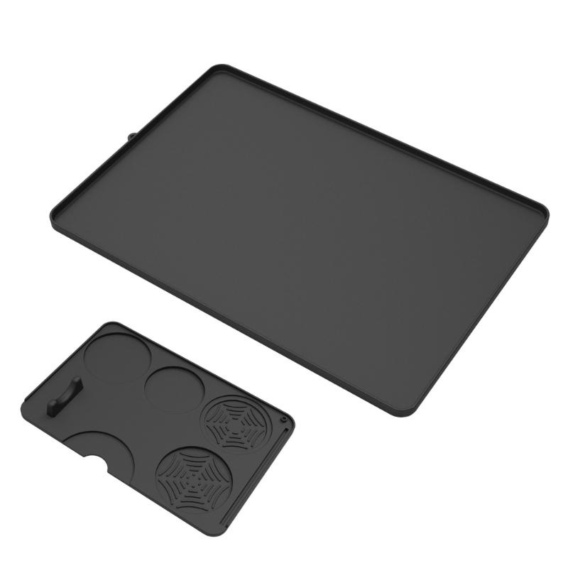 

Coffee Pressing Mat Corner Support Nonslip Surfaces Professional Home Coffee Essential Tool Silicone Texture for Coffee чёрный