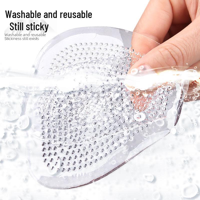 Transparent Gel Forefoot Pad for Women's Flats - Non-Slip, Height Boost, and Pressure Relief