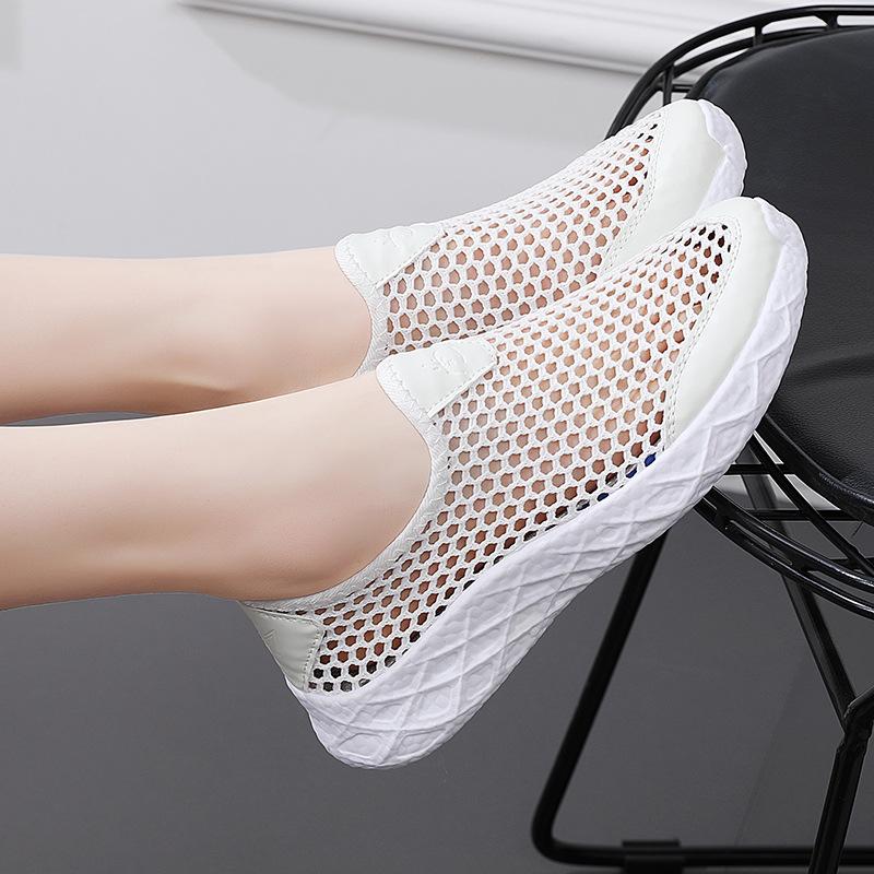 Freizeitschuhe für Damen Frühling und Sommer Netzschuhe Netzschuhe Leicht und Bequem Hohle Einzelne Netzschuhe