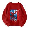 Boys and girls round neck plus velvet pullover printed top sweatshirt