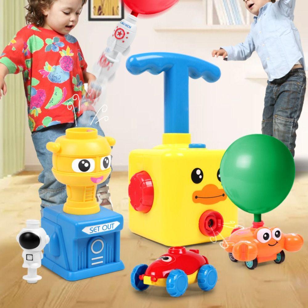 Duck Style Rocket Balloon Launch Tower Toy Blackbird Inertia Air Power Balloon Car  Toys For Kid