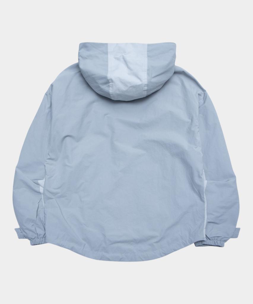 SOMEPLACE MAN Side Contrast Detail Hooded High-Neck Windbreaker Zip-Up Jacket [Grey]