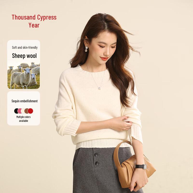 

Qian Bainian Women s 93% Wool Blend Knit Sweater L (110-125 lbs)