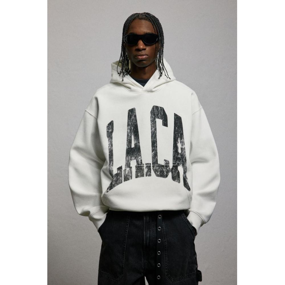 

Толстовка с капюшоном HM Printed Loose Fit белая La.ca XS