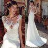 Hochzeitskleid High-End Frühling und Sommer Neu Ein-Schulter-Langarm-Hochzeitskleid Fischschwanz Wasserlösliche Spitze Schleppe Hochzeitskleid
