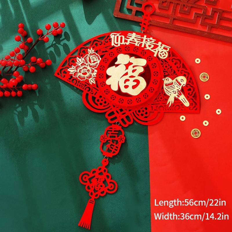 2025 Chinese New Year Hanging Ornament Chinese Spring Festival Decor Pendant Traditional New Year Tassels Door Window Decor