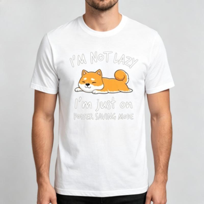 Soft Cotton Unisex Tshirt Cute Resting Shiba Inu Funny Lazy Quote Art Print Oneck Trendy Dog Owner Casual Daily Outfit Tops