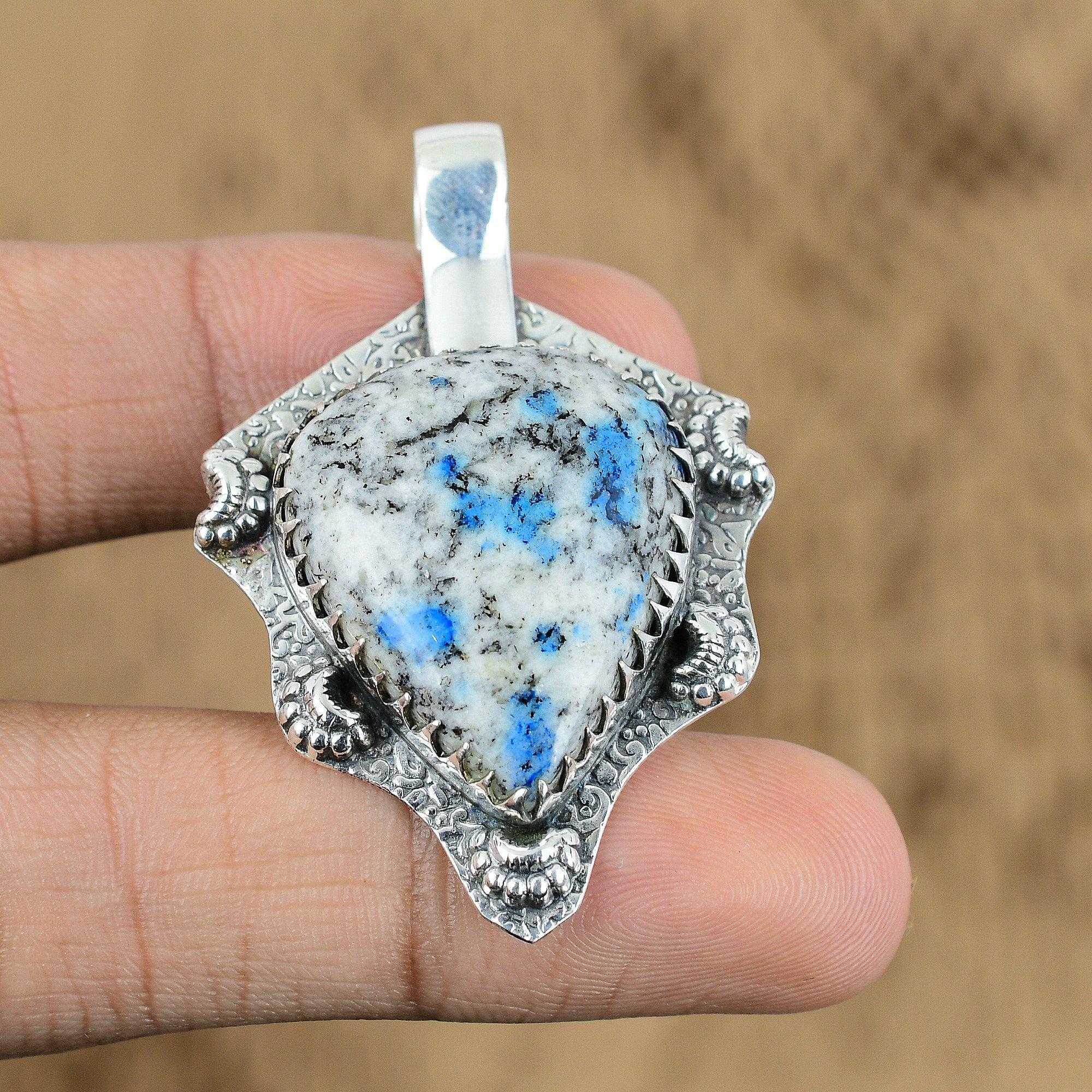 

Natural K2 Jasper 925 Sterling Silver Artisan Wedding Birthday Pendant Jewelry
