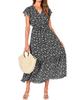 2024 Women's Summer Short-Sleeve Elastic Waist Chiffon Dress