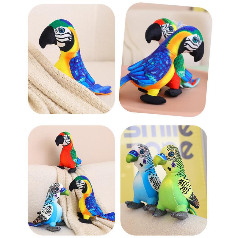 Realistic Parrot Plush Toy For Kids Photo Prop Decoration 25cm Short Plush Stuffed Bird Doll