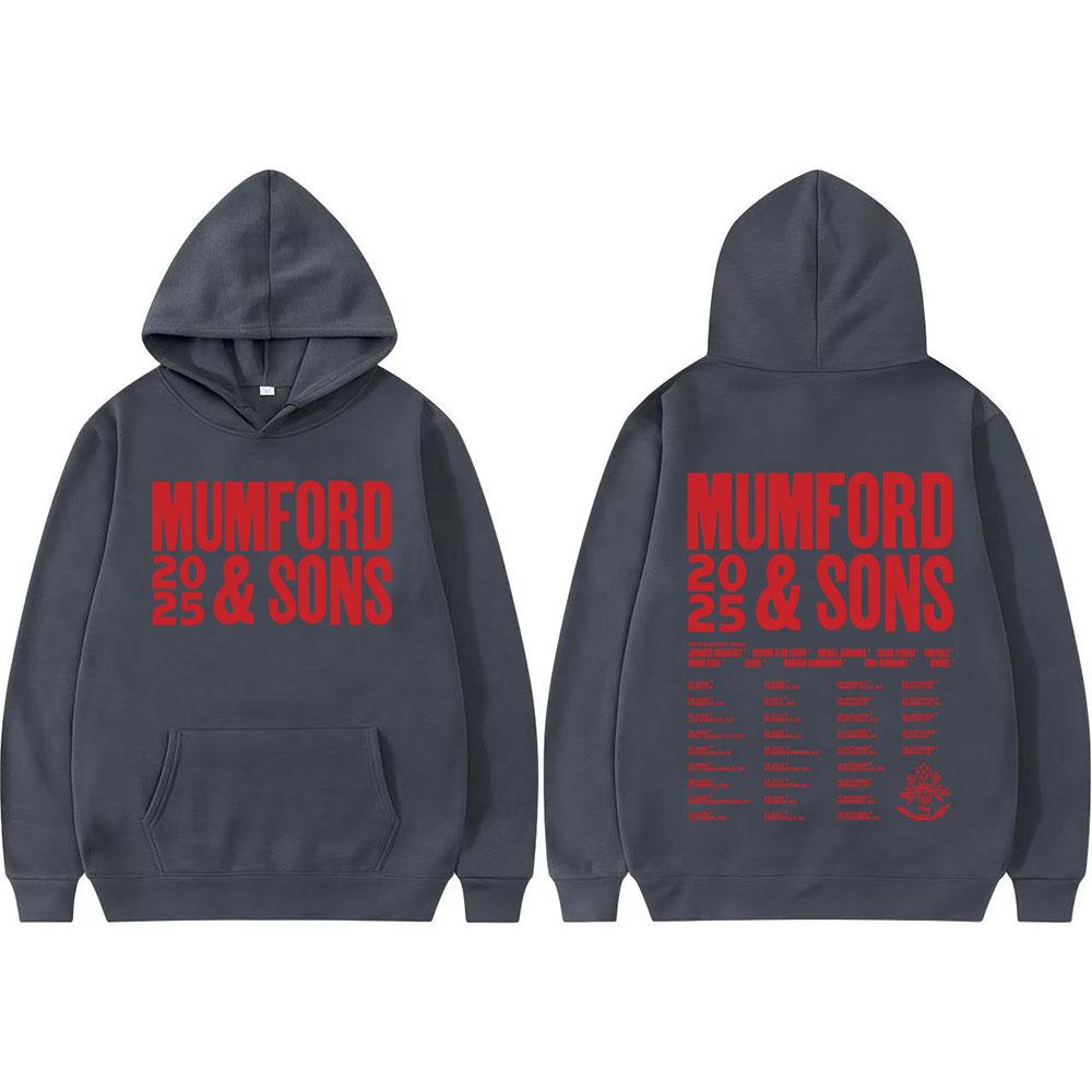 Mumford and Sons 2025 Tour Merch Hoodie Streetwear Herren Damen Harajuku Langarm Hoodies Lässiger Retro-Stil Komfort Sweatshirts