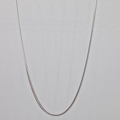 Silver 3mm 3D Snake White Necklace 42 Inches