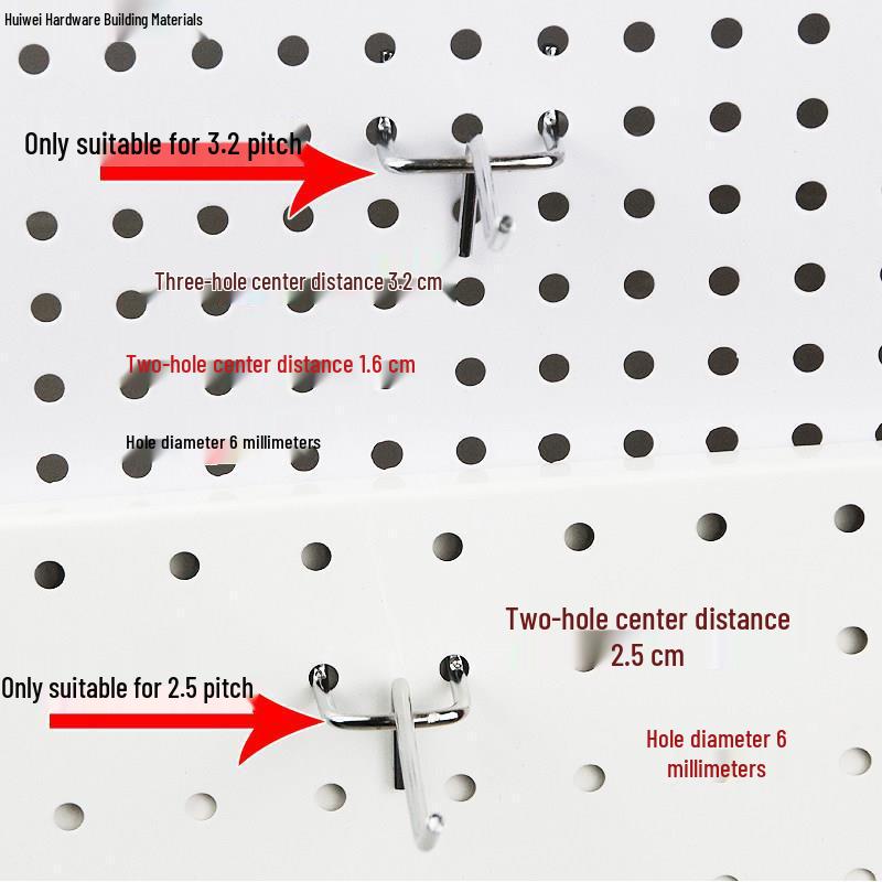 Stainless Steel Color Double Corner Ornament Pegboard Shelf Hook