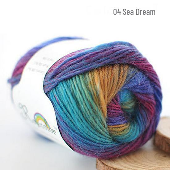 Gradient Rainbow Wool Knitted Jacket, Scarf & Shawl Yarn – Soft & Luxurious DIY Knitting Wool