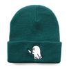 Unisex Student Hip-hop Cute Cartoon Hat with Ghost Embroidery, Knitted Beanie, Outdoor Sports Warm Hat