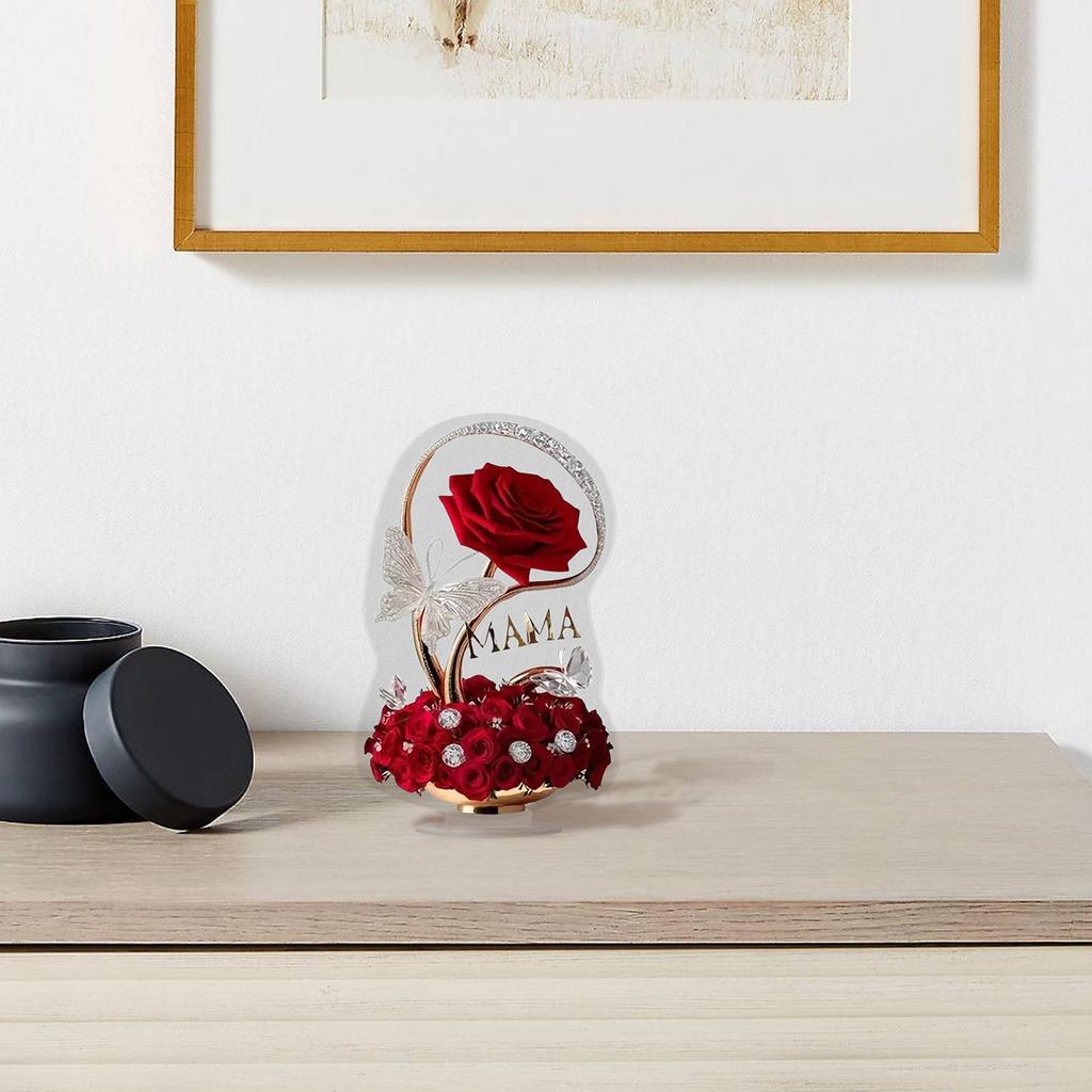 Mother's Day Acrylic 2D Flat Gift Rose Ornaments