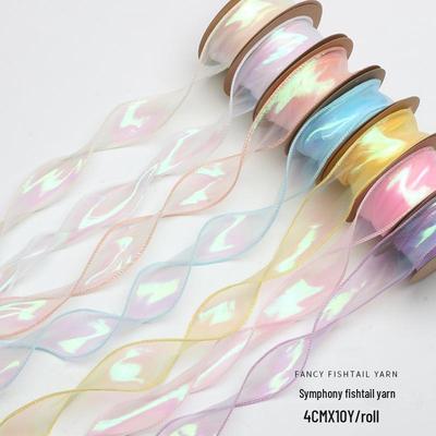 Irisierendes Fischschwanz-Seidengarnband für Geschenk und Bouquet DIY