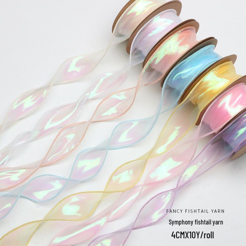 Irisierendes Fischschwanz-Seidengarnband für Geschenk und Bouquet DIY
