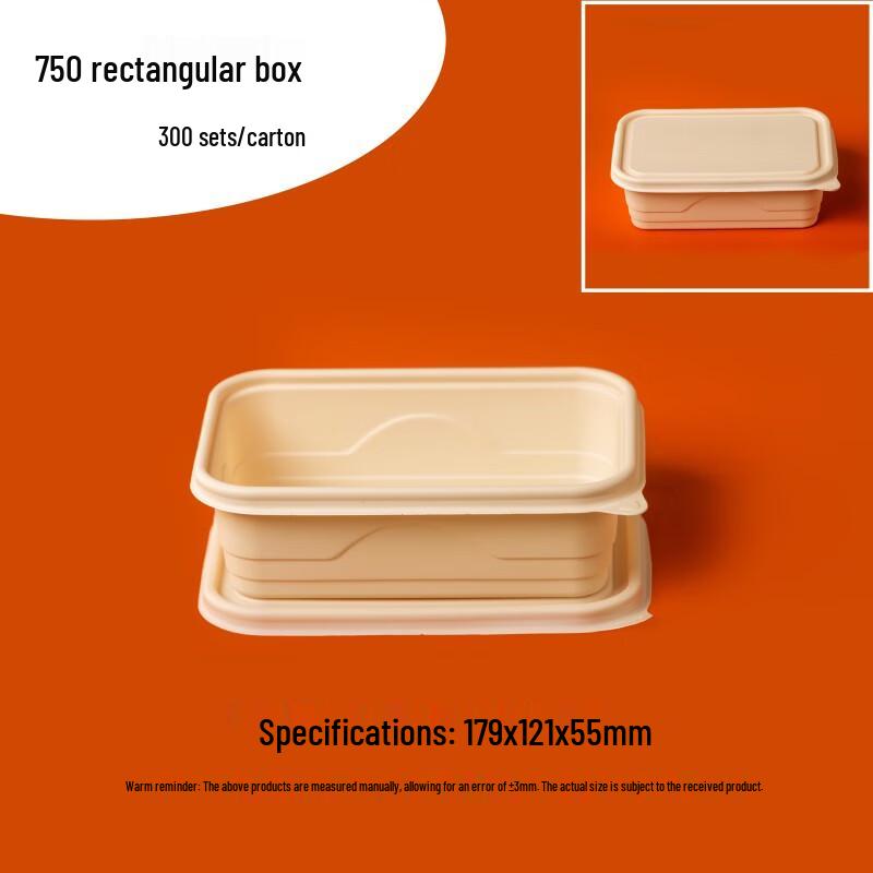 Degradable Corn Starch Rectangular Takeout Boxes with Lids
