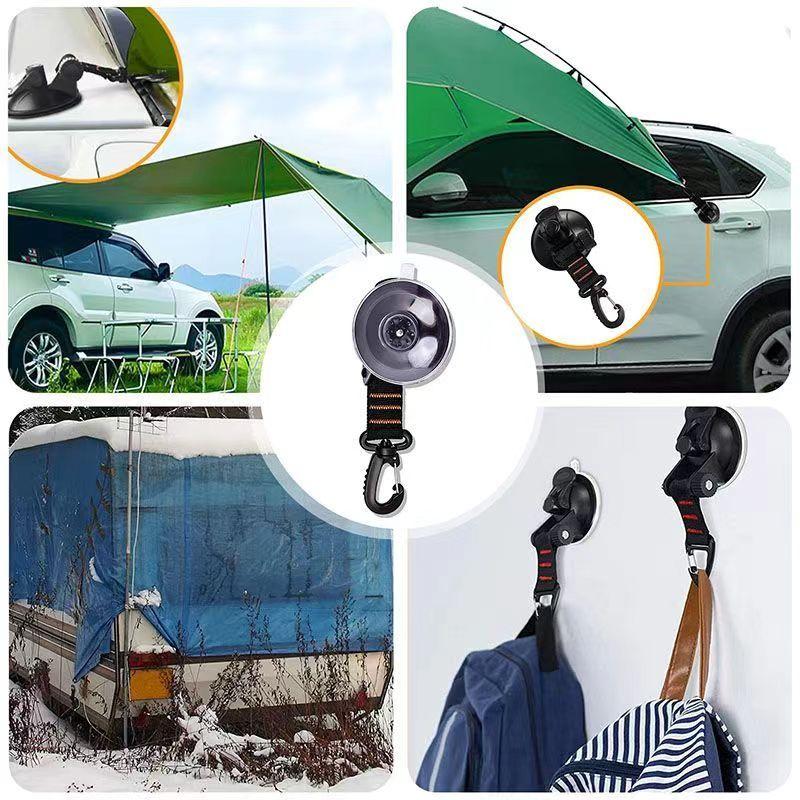 2/4 Pcs Car Tent Suction Cups Outdoor Camping Rope Powerful Suction Cup Buckle Side Tarps Tent Suckers Anchor Securing Hook