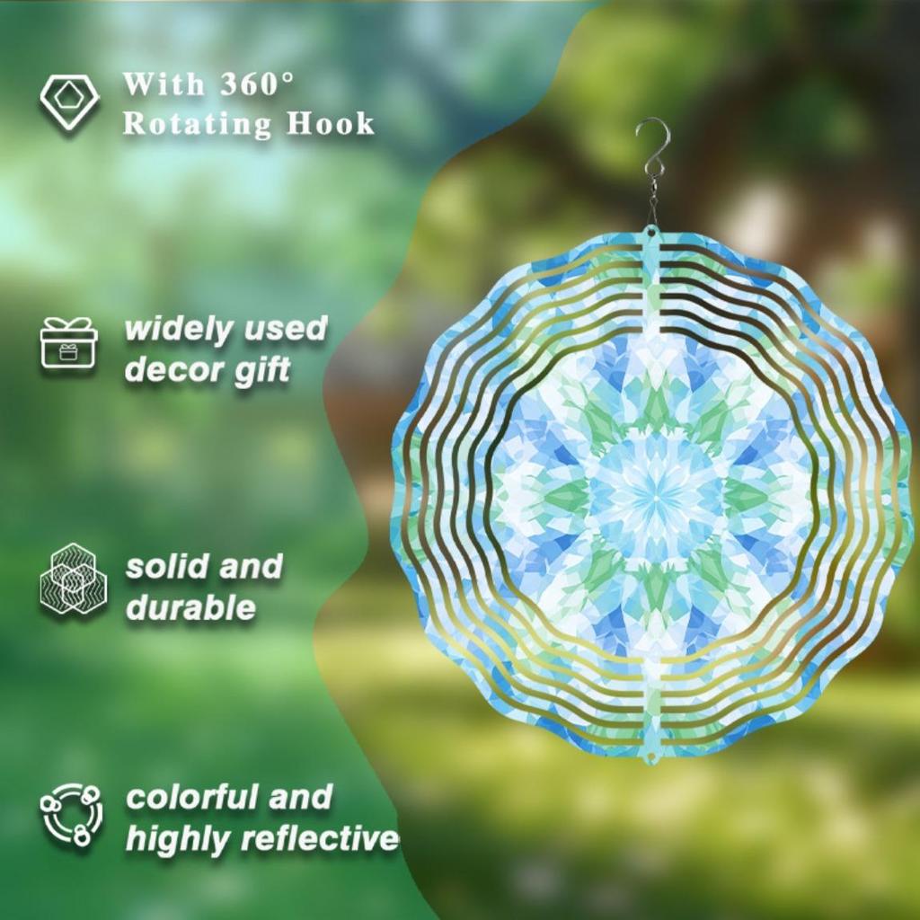 Outdoor Wind Chime Metal Kinetic Hanging Sculpture 2D Fantasy Theme Art Garden Decoration for Indoor and Outdoor Yard Collection Small Statue