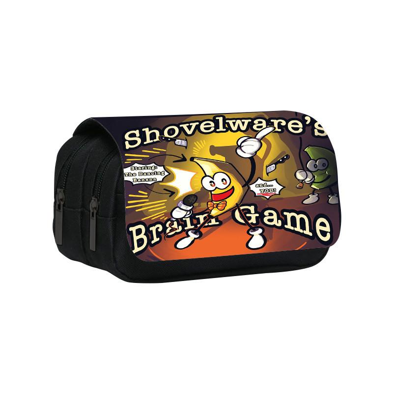 Shovelware Brain Game Doublelayer Pencil Case With Fruit Doodle Design For Students And Kids