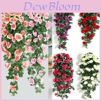 Stunning 90cm Artificial Silk Rose Flower Garland With Lifelike Green Ivy Leaves For Home Decor