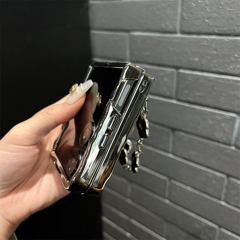 For Xiaomi Mix Flip Luxury Fashion Wrinkled Flower Love Chain Cases Phone Case Cover