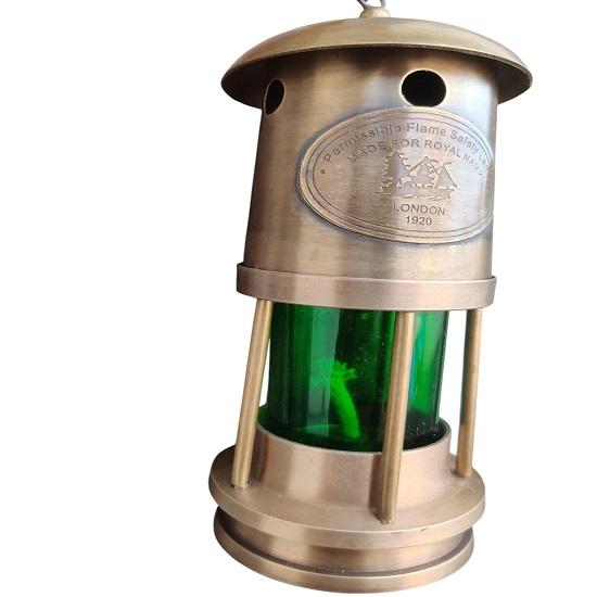 Brass Miner Lamp Royal Navy London 1920 Lantern