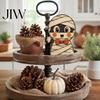 Small Ornaments for Counters Halloween Tiered Tray Decorations, Wooden Tabletop Ornaments, Vintage Centerpiece Party Table Decor Home