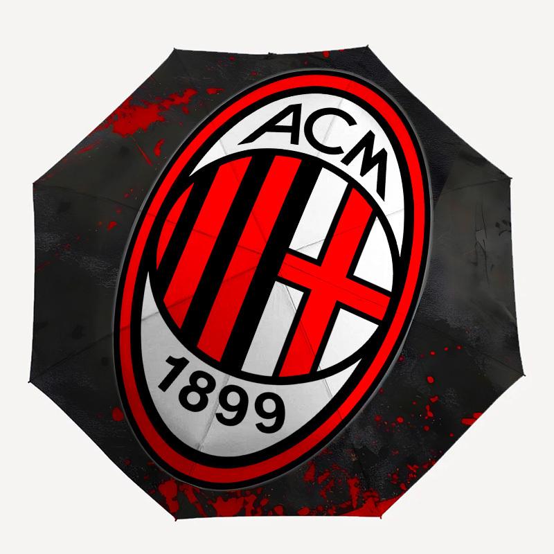 AC Milan, 1899 Automatic Opening and Closing, 8 Rib Structure Portable Umbrella, Suitable for Men and Women In All Seasons Perfect Gift for