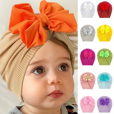 Baby Turban Threaded Bowknot Comfortable To Wear Soft-touching Summer Infant Lovely Kids Beanie Headwear Hat Birthday Gift