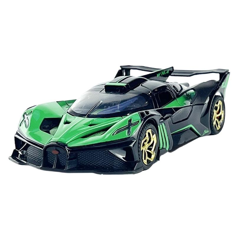 

1/32 Bugatti Bolide Miniature GT Die Casting Model Car Metal Alloy Sound & Light Pull Back Children s Toy Car Birthday Gifts Boy зелений