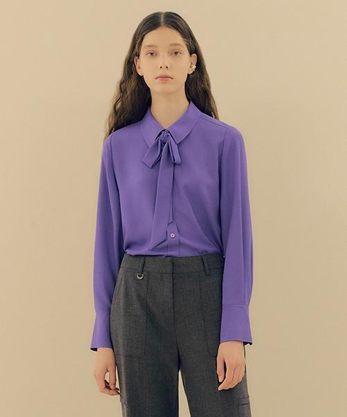 Dear K Relatin Ribbon Tie Blouse Swblnk0100 Purple/M