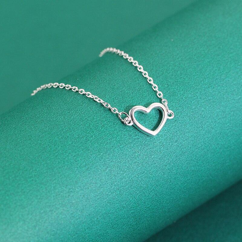 Trusta 100% 925 Sterling Silver Fashion Women's Jewelry Hollow Heart Bracelet 15.5cm For Gift Girl Lady Drop Shipping DS568