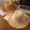Foldable Wide Brim Straw Hat Colorful Women's Sun Visor Hats Casual Weave Bucket Hat  Holiday