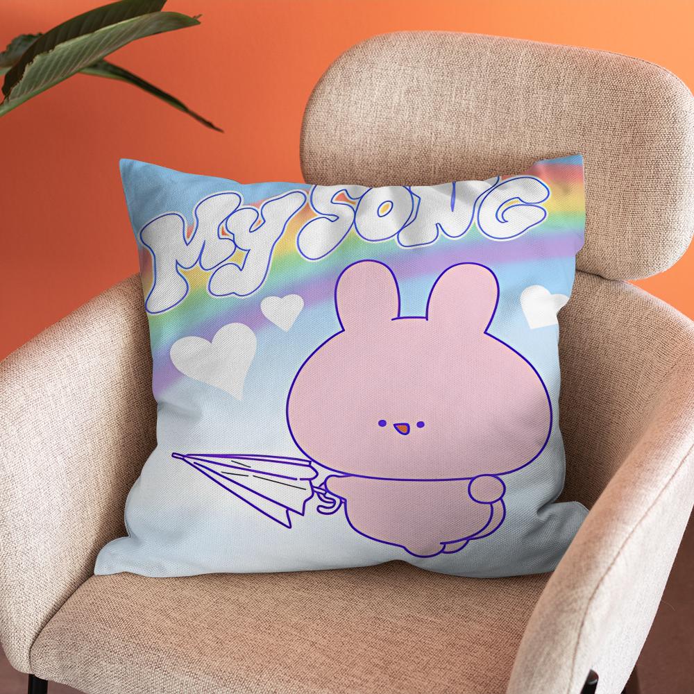 A-Asamimichan Cute Bunny Pillow Case Soft Cushion Cases for Farmhouse Sofa Decor Home Decorations and Protector Pillow Case