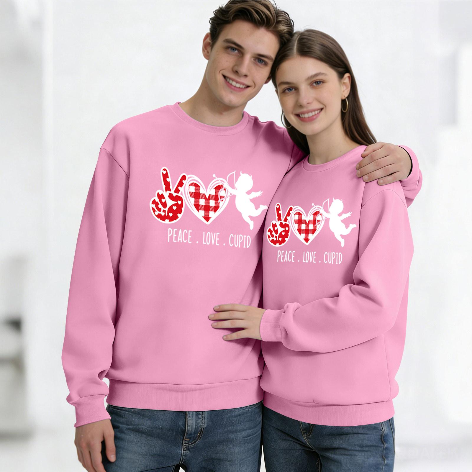 

Men s Round Neck Long Sleeve Top, Unisex, Couple Casual Sports Top XXXL рожевий