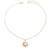 European and American Fashion Simple Sunflower Pendant Necklace Fashion Geometric Rotating Diamond Alloy Collarbone Chain Accessories