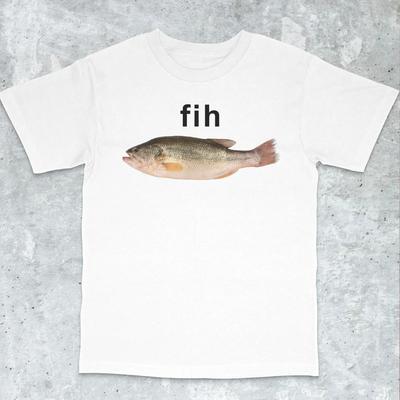 Fih Fisch Meme T-Shirt - Albernes Meme T-Shirt, Lustiges Meme T-Shirt Hirnfaules T-Shirt Unangemessen Lustiger Streich Generation Z Memes Sind Am Dümmsten