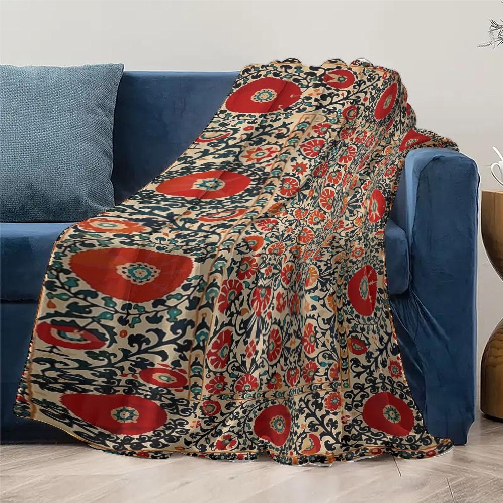 Floral Paisley Print Blanket Blanket for Sofa Bed Travel Camping Living Room Office Conditioning Blanket for All Seasons Gifts